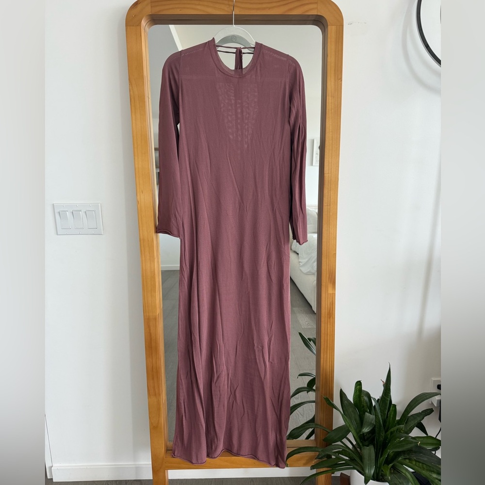 Zara open back long sleeve maxi dress